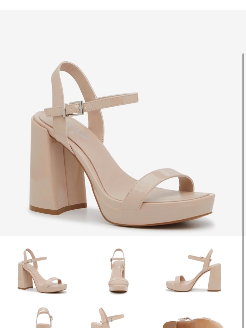 Mix No. 6 Blush Patent Platform Block Heel Sandal